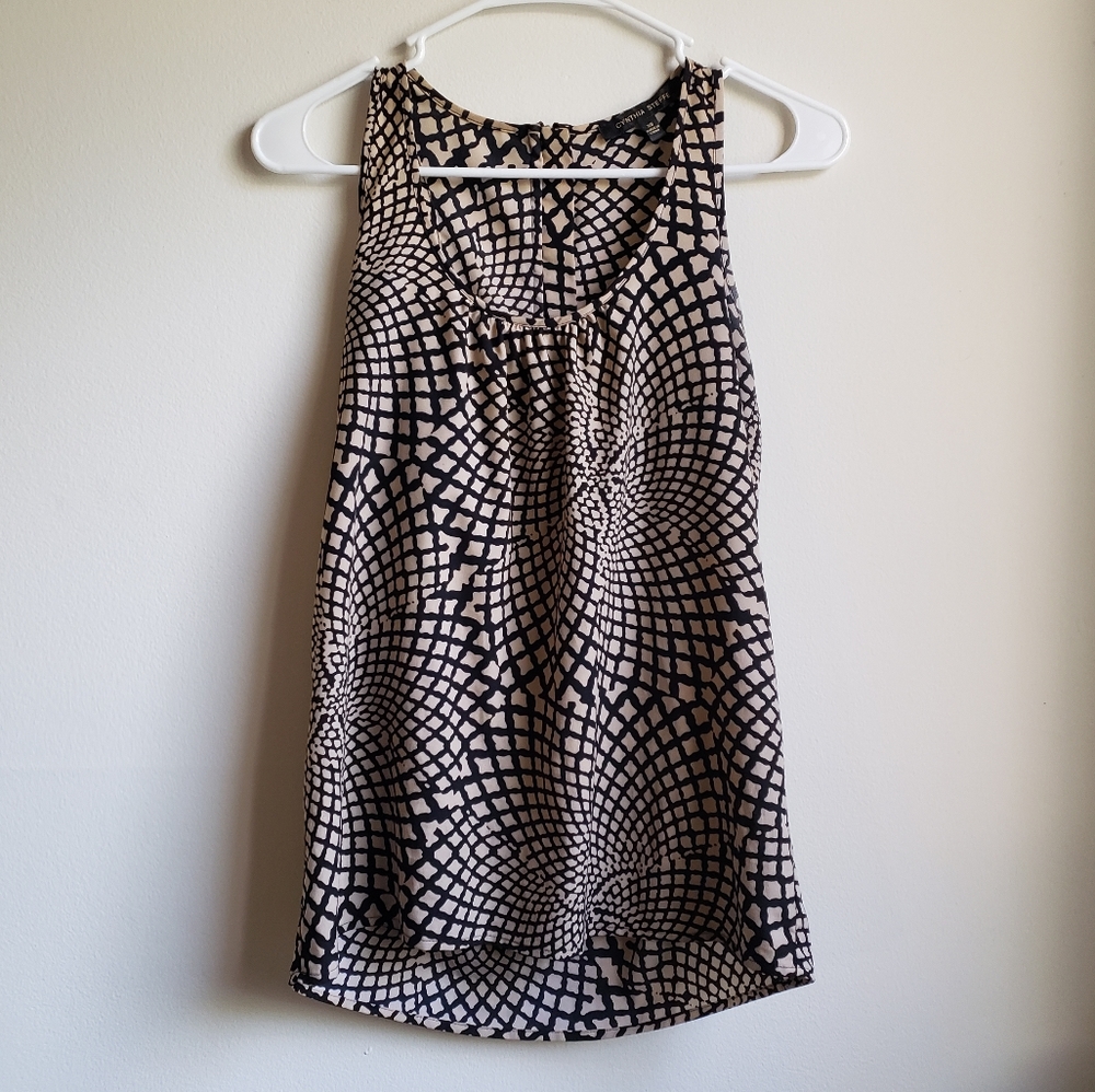 Cynthia Steffe Zipper-back Hi Lo Print Tank